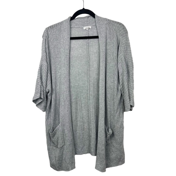 Maurices Gray Cropped Sleeve Open Knit Cardigan XS - Picture 1 of 11